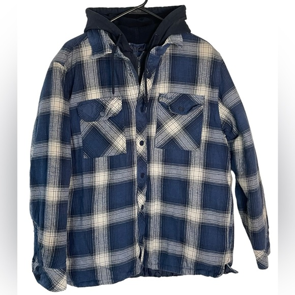 Boston Traders Quilted Faux Fleece Flannel with zipper and button up Men’s Med - Picture 1 of 5